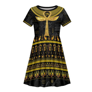 The Ankh Egyptian Hieroglyphs Kid Short Sleeve Dress