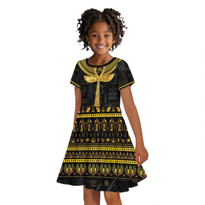 The Ankh Egyptian Hieroglyphs Kid Short Sleeve Dress