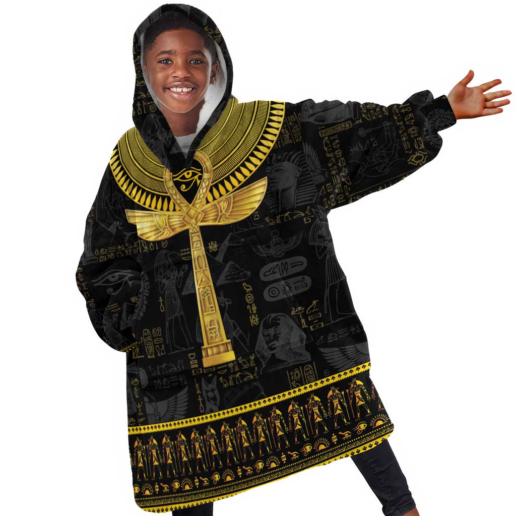 The Ankh Egyptian Hieroglyphs Kid Wearable Blanket Hoodie