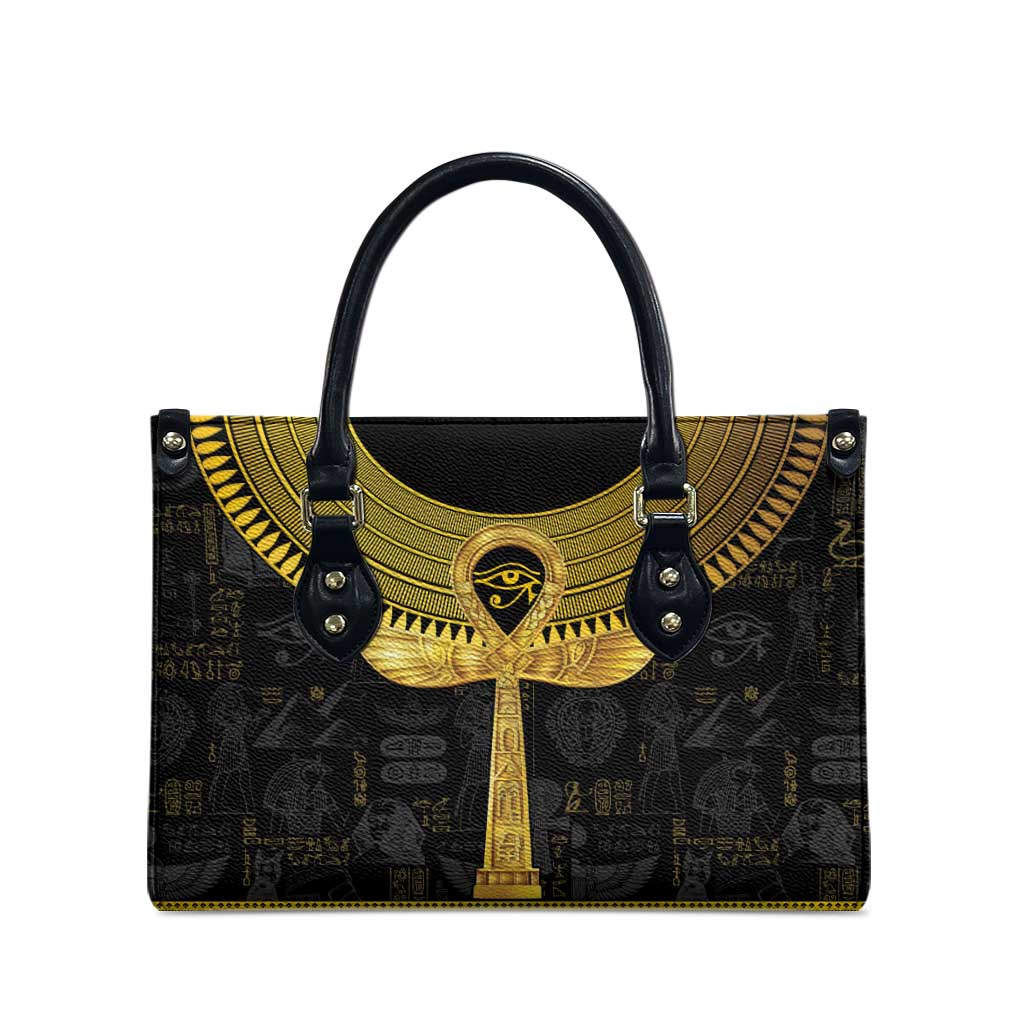 The Ankh Egyptian Hieroglyphs Leather Bag