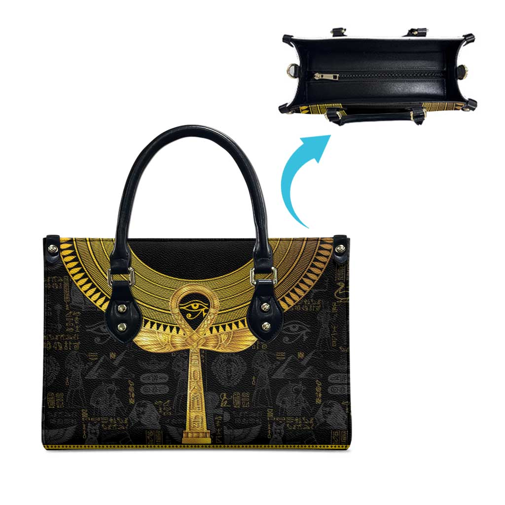 The Ankh Egyptian Hieroglyphs Leather Bag