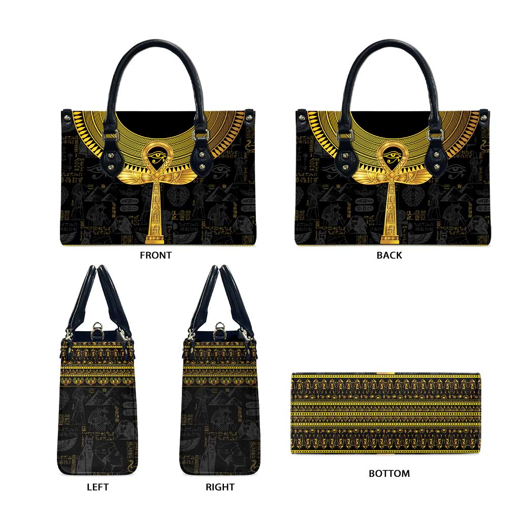 The Ankh Egyptian Hieroglyphs Leather Bag