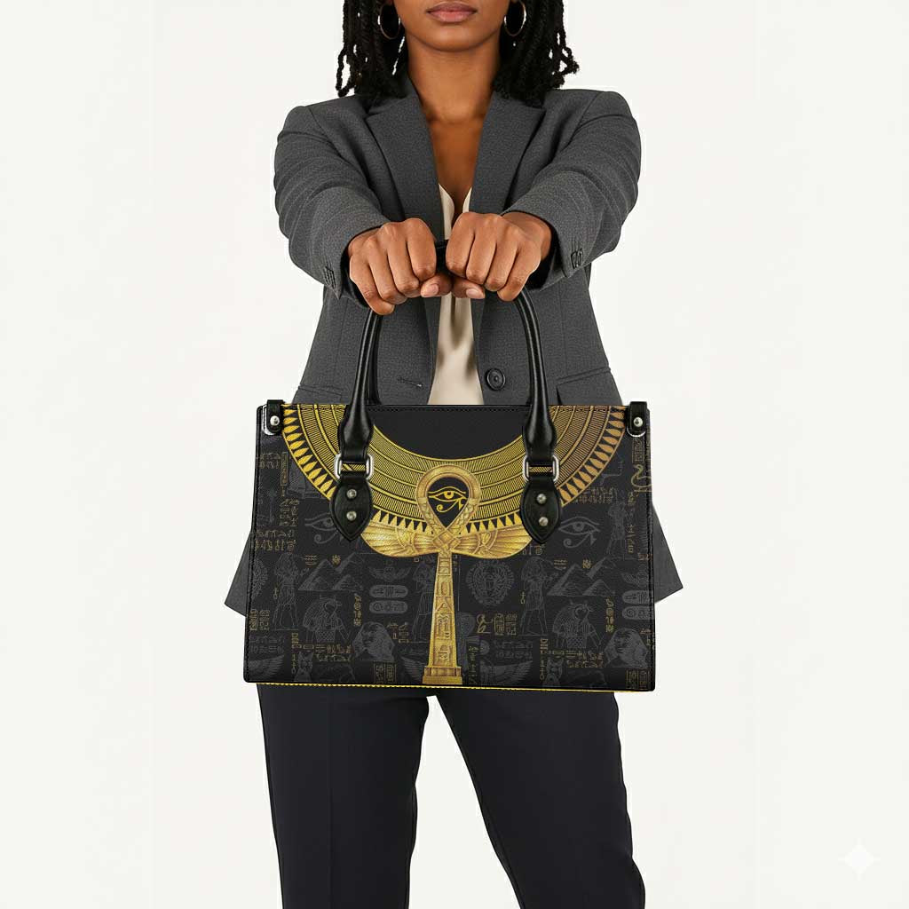The Ankh Egyptian Hieroglyphs Leather Bag