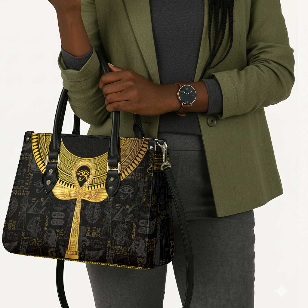 The Ankh Egyptian Hieroglyphs Leather Bag