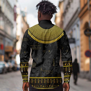 The Ankh Egyptian Hieroglyphs Long Sleeve Button Shirt