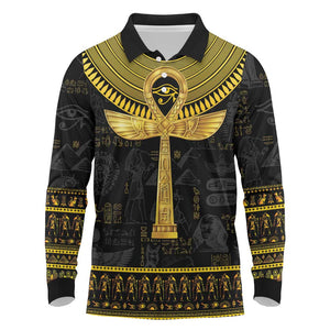 The Ankh Egyptian Hieroglyphs Long Sleeve Polo Shirt