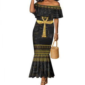 The Ankh Egyptian Hieroglyphs Mermaid Dress