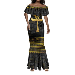 The Ankh Egyptian Hieroglyphs Mermaid Dress