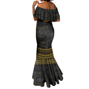 The Ankh Egyptian Hieroglyphs Mermaid Dress