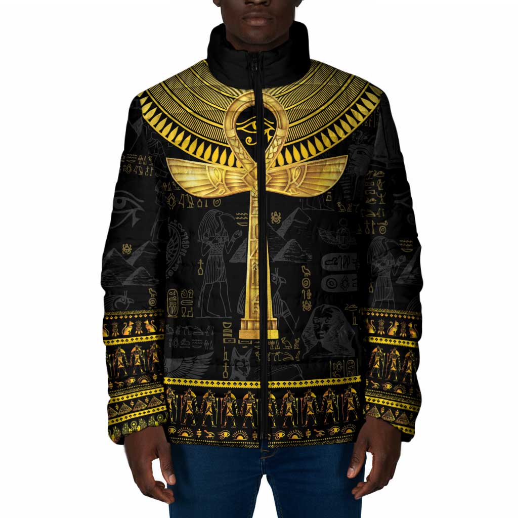 The Ankh Egyptian Hieroglyphs Padded Jacket