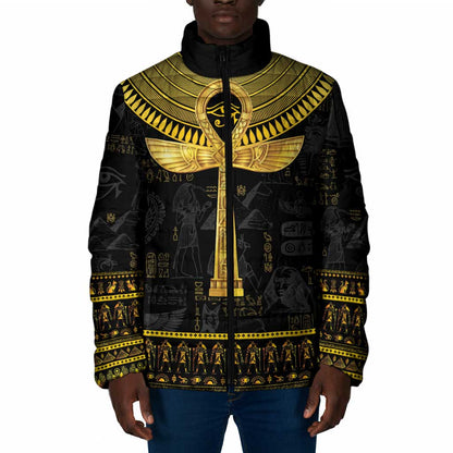 The Ankh Egyptian Hieroglyphs Padded Jacket