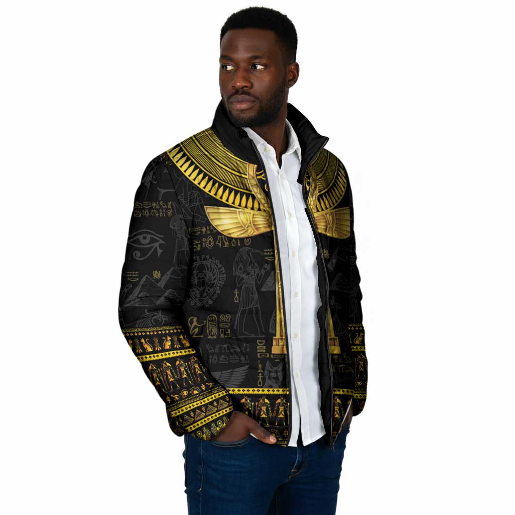 The Ankh Egyptian Hieroglyphs Padded Jacket