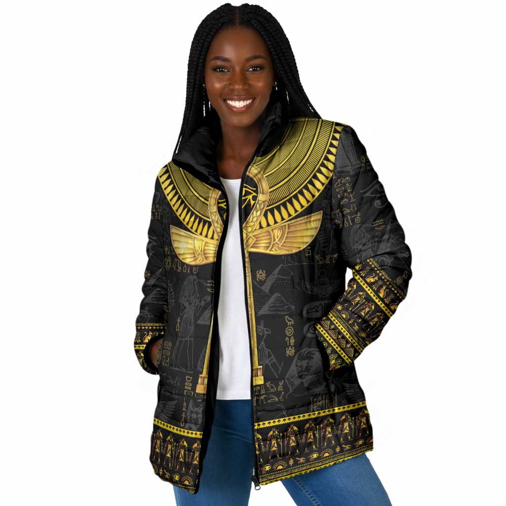 The Ankh Egyptian Hieroglyphs Padded Jacket