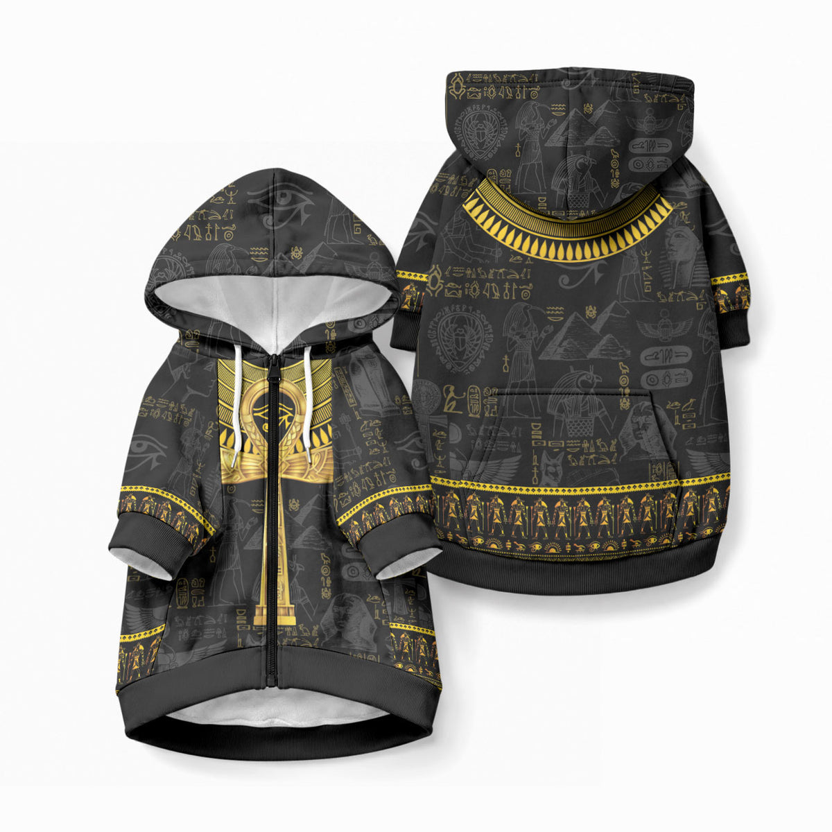 The Ankh Egyptian Hieroglyphs Pet Hoodie