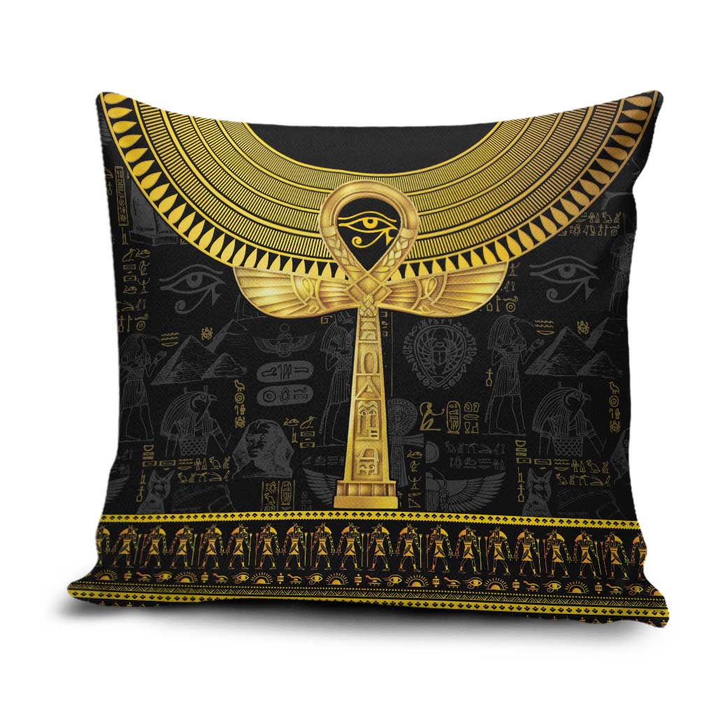 The Ankh Egyptian Hieroglyphs Pillow Cover