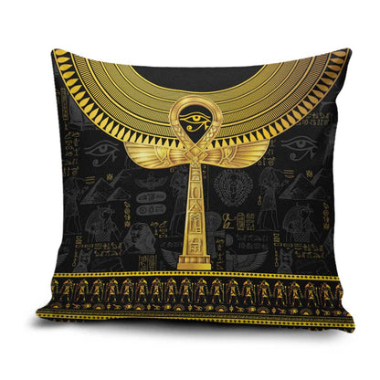 The Ankh Egyptian Hieroglyphs Pillow Cover