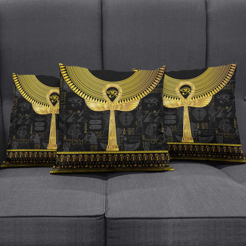 The Ankh Egyptian Hieroglyphs Pillow Cover