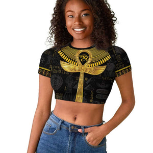 The Ankh Egyptian Hieroglyphs Raglan Cropped T shirt