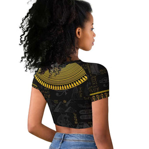 The Ankh Egyptian Hieroglyphs Raglan Cropped T shirt