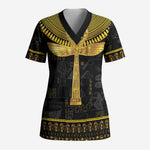 The Ankh Egyptian Hieroglyphs Scrub Top