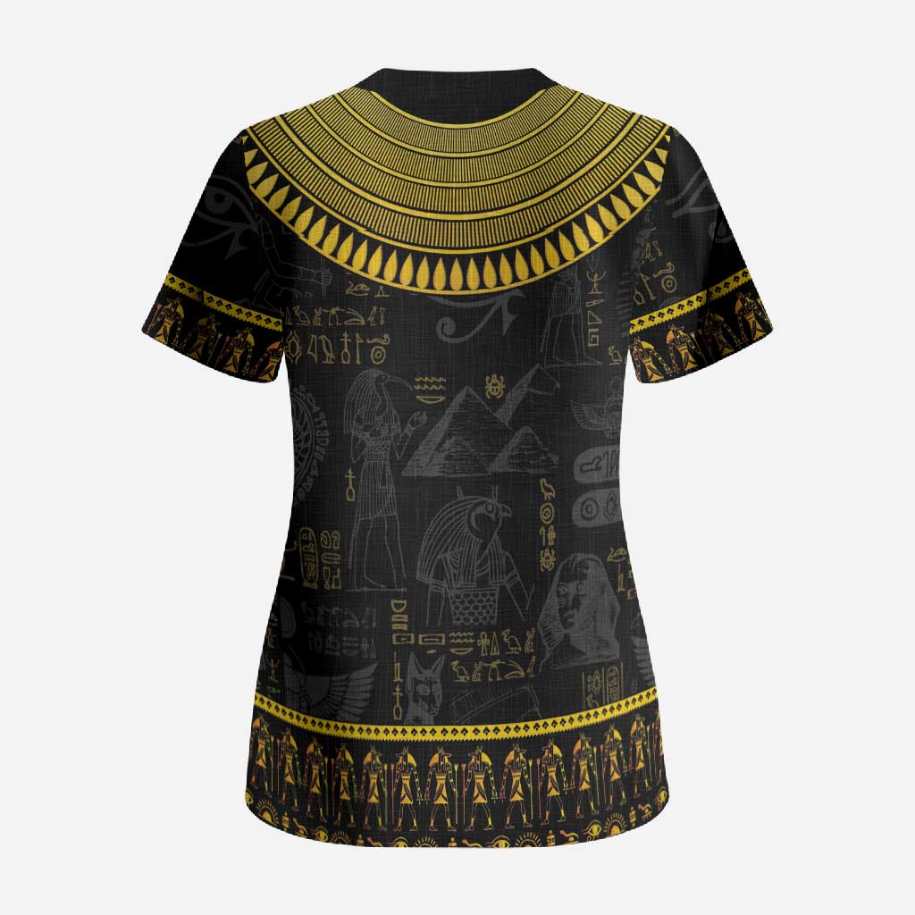 The Ankh Egyptian Hieroglyphs Scrub Top