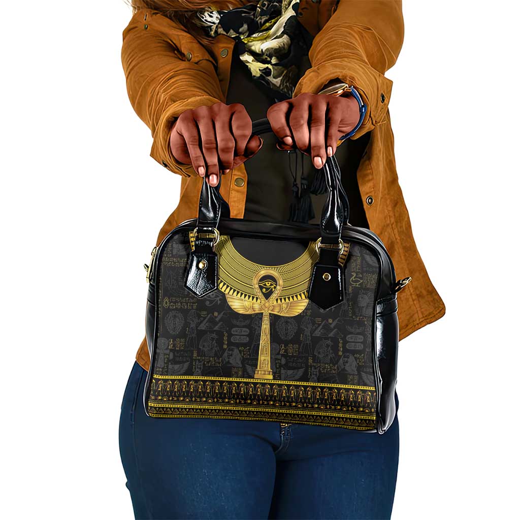 The Ankh Egyptian Hieroglyphs Shoulder Handbag