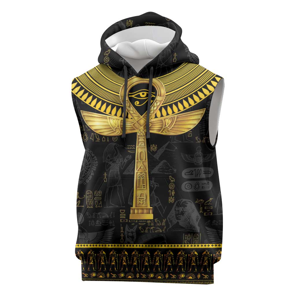The Ankh Egyptian Hieroglyphs Sleeveless Hoodie - African Pride