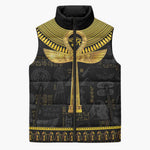 The Ankh Egyptian Hieroglyphs Sleeveless Puffer Jacket