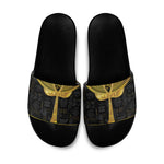 The Ankh Egyptian Hieroglyphs Slide Sandals