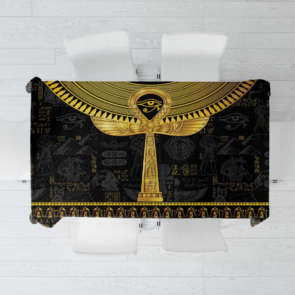 The Ankh Egyptian Hieroglyphs Tablecloth