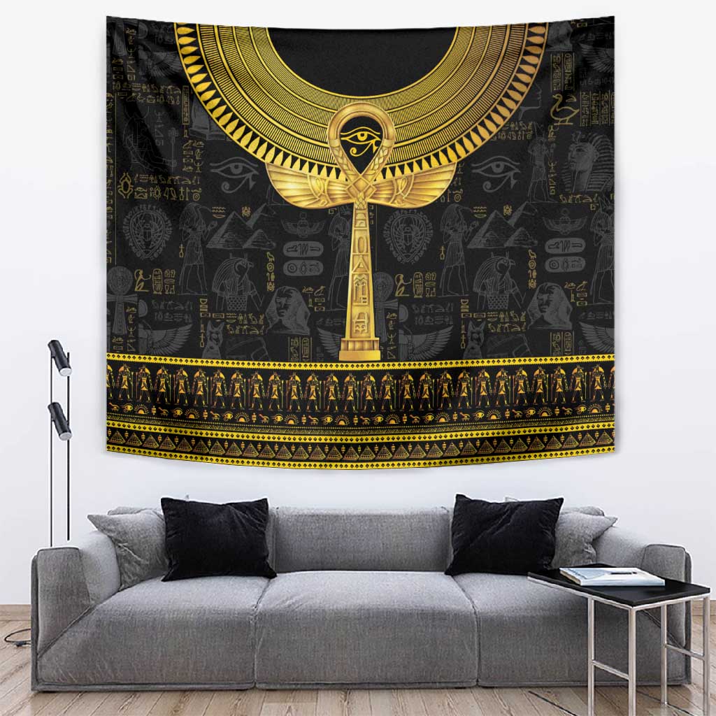 The Ankh Egyptian Hieroglyphs Tapestry