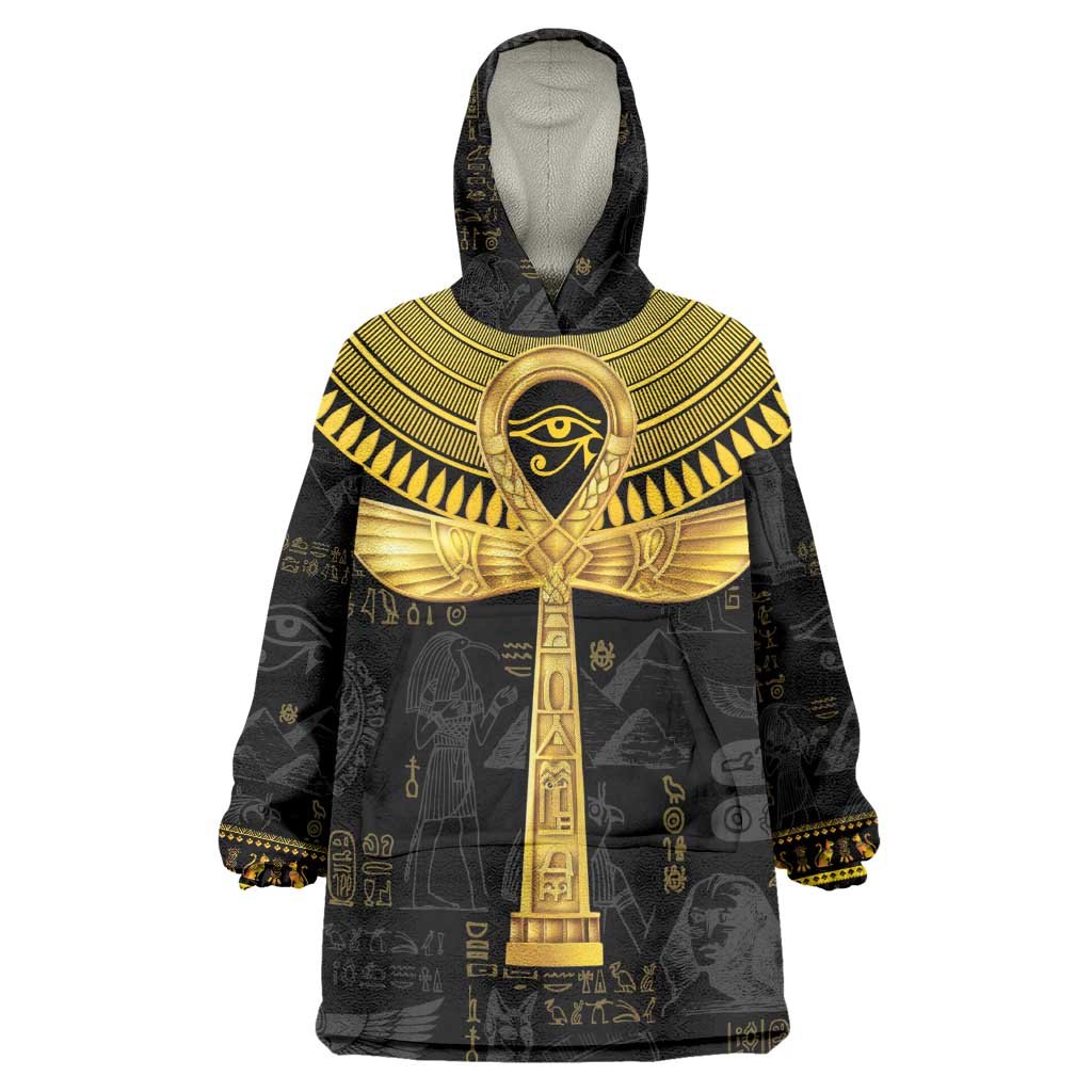 The Ankh Egyptian Hieroglyphs Wearable Blanket Hoodie