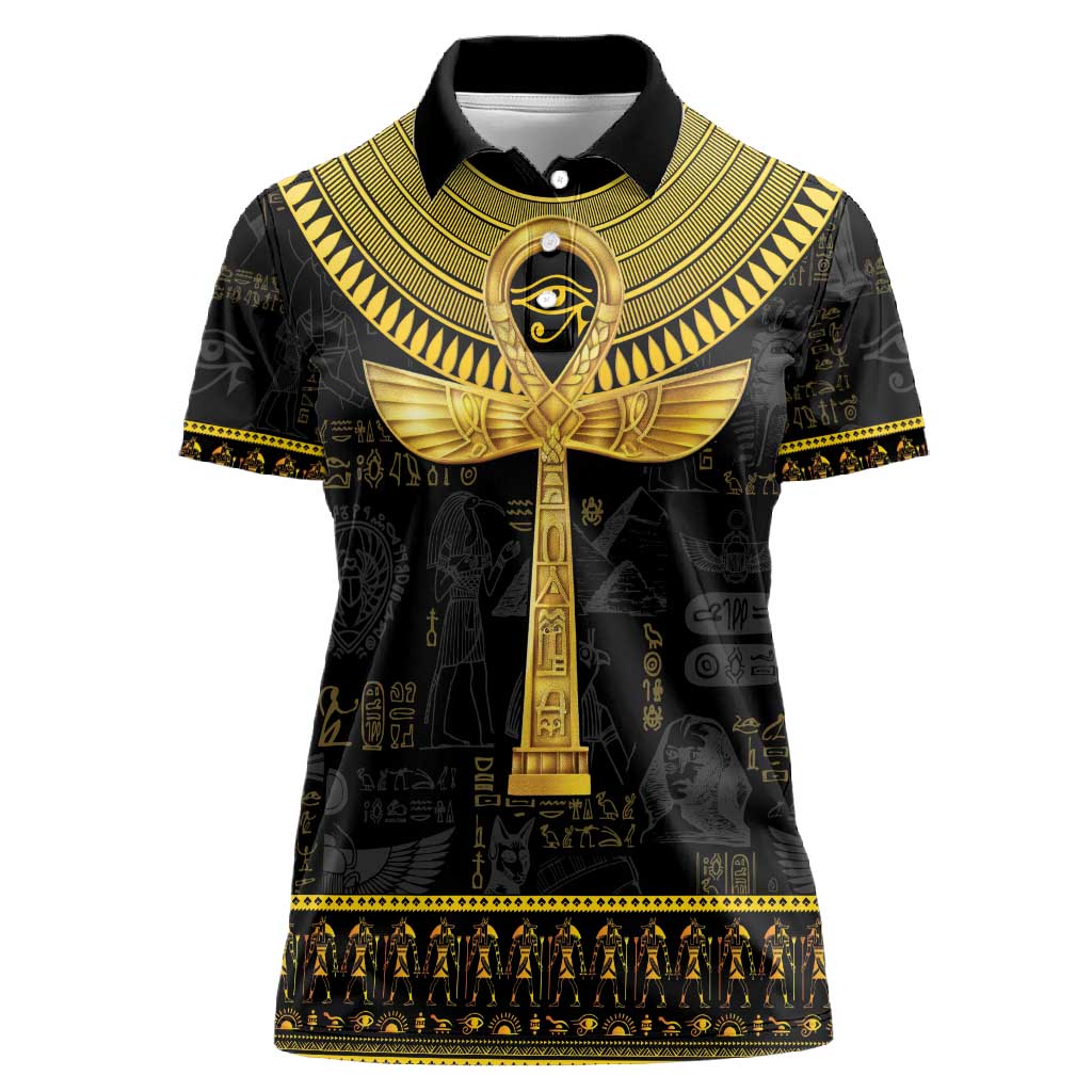 The Ankh Egyptian Hieroglyphs Women Polo Shirt