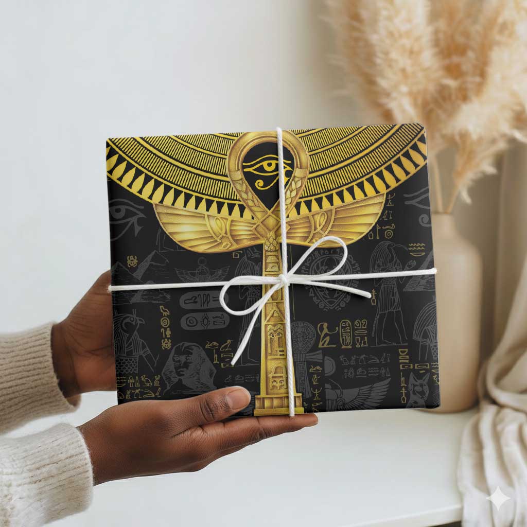 The Ankh Egyptian Hieroglyphs Wrapping Paper - African Pride