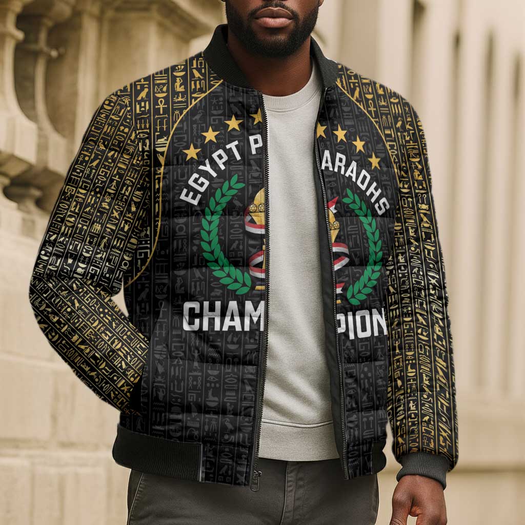 Custom Egypt Pharaohs Bomber Puffer Jacket African Football Champions 2025