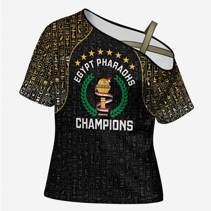 Custom Egypt Pharaohs Cross Shoulder Shirt African Football Champions 2025