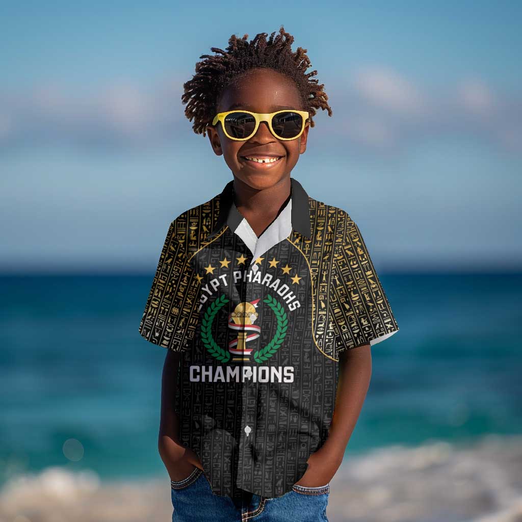 Custom Egypt Pharaohs Kid Hawaiian Shirt African Football Champions 2025