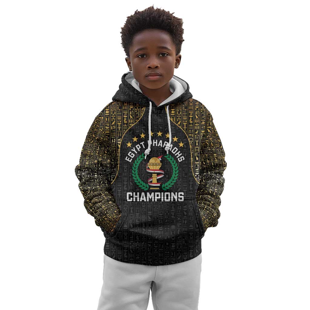 Custom Egypt Pharaohs Kid Hoodie African Football Champions 2025