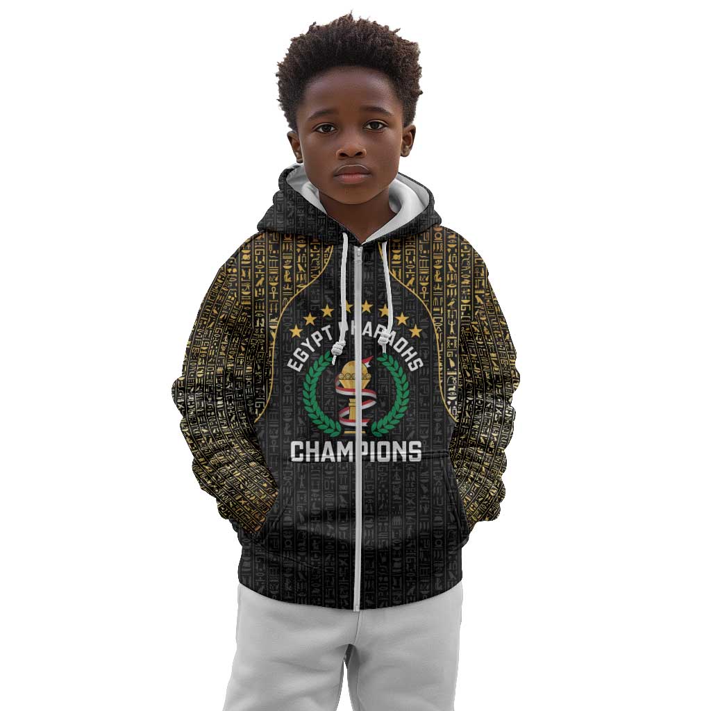 Custom Egypt Pharaohs Kid Hoodie African Football Champions 2025