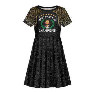 Custom Egypt Pharaohs Kid Short Sleeve Dress African Football Champions 2025