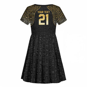 Custom Egypt Pharaohs Kid Short Sleeve Dress African Football Champions 2025