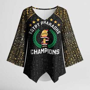 Custom Egypt Pharaohs Kimono Sleeve Blouse African Football Champions 2025