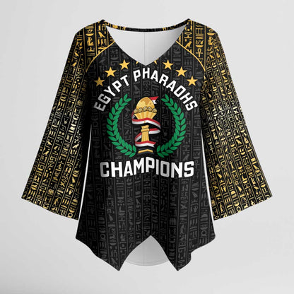 Custom Egypt Pharaohs Kimono Sleeve Blouse African Football Champions 2025