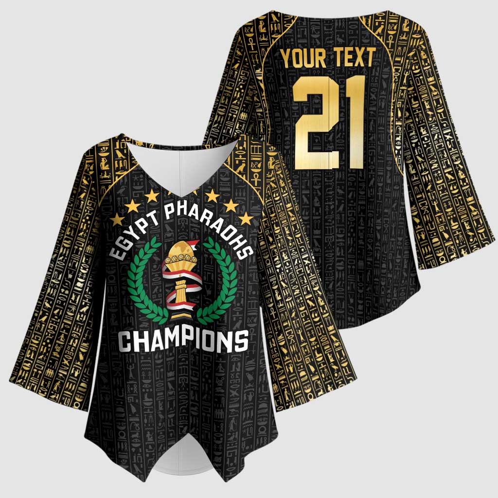 Custom Egypt Pharaohs Kimono Sleeve Blouse African Football Champions 2025
