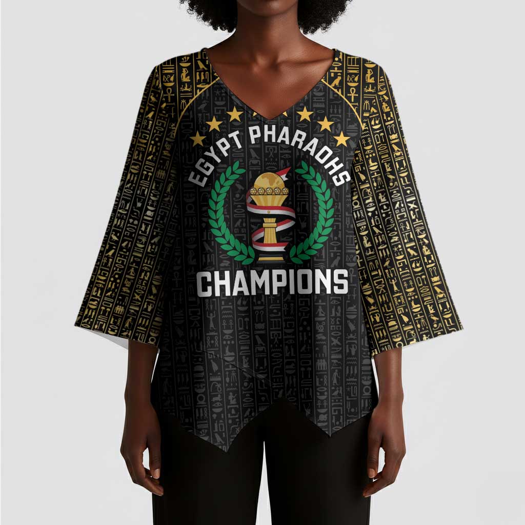 Custom Egypt Pharaohs Kimono Sleeve Blouse African Football Champions 2025