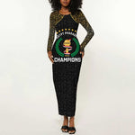 Custom Egypt Pharaohs Long Sleeve Bodycon Dress African Football Champions 2025