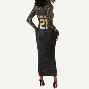 Custom Egypt Pharaohs Long Sleeve Bodycon Dress African Football Champions 2025