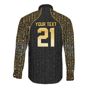 Custom Egypt Pharaohs Long Sleeve Button Shirt African Football Champions 2025