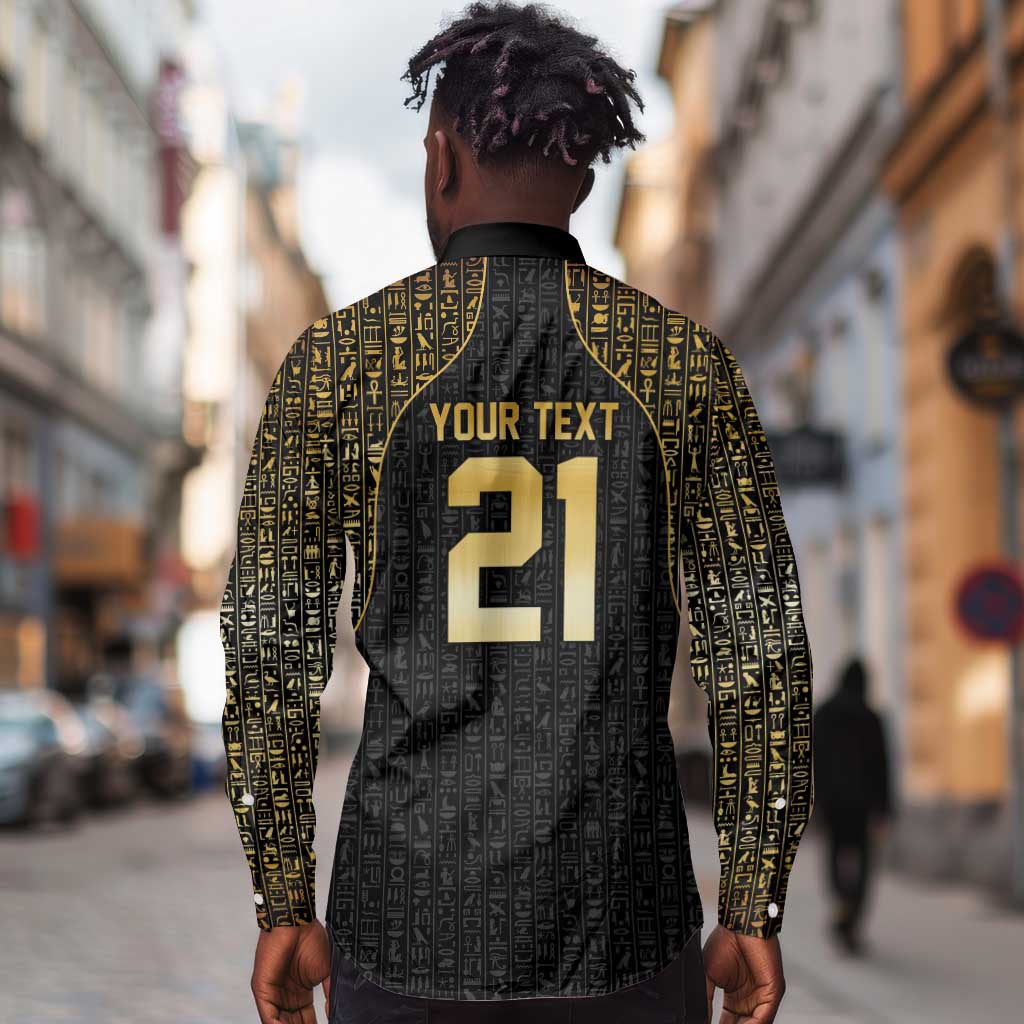 Custom Egypt Pharaohs Long Sleeve Button Shirt African Football Champions 2025