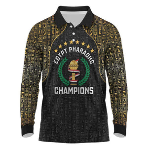 Custom Egypt Pharaohs Long Sleeve Polo Shirt African Football Champions 2025